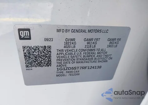 2024 Chevrolet Malibu Lt from USA, damaged, VIN 1G1ZD5ST7RF124138